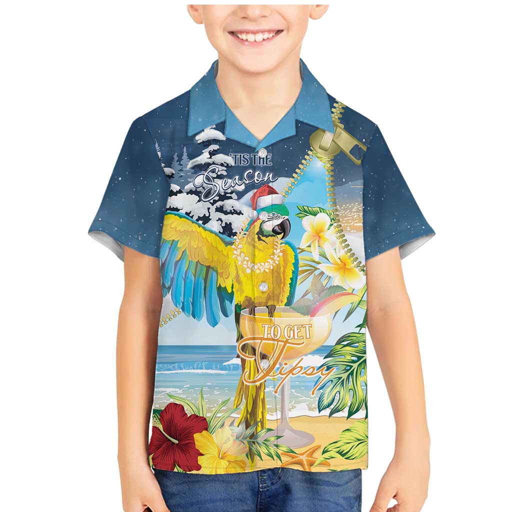 Funny Tropical Christmas Family Matching Mermaid Dress and Hawaiian Shirt Tis The Season To Get Tipsy LT7 Son's Shirt Colorful - Polynesian Pride