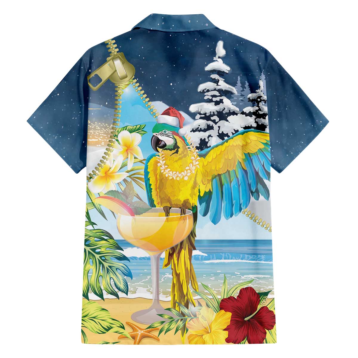 Funny Tropical Christmas Family Matching Off The Shoulder Long Sleeve Dress and Hawaiian Shirt Tis The Season To Get Tipsy LT7 - Polynesian Pride