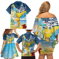 Funny Tropical Christmas Family Matching Off Shoulder Short Dress and Hawaiian Shirt Tis The Season To Get Tipsy LT7 - Polynesian Pride