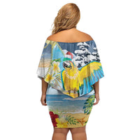Funny Tropical Christmas Family Matching Off Shoulder Short Dress and Hawaiian Shirt Tis The Season To Get Tipsy LT7 - Polynesian Pride