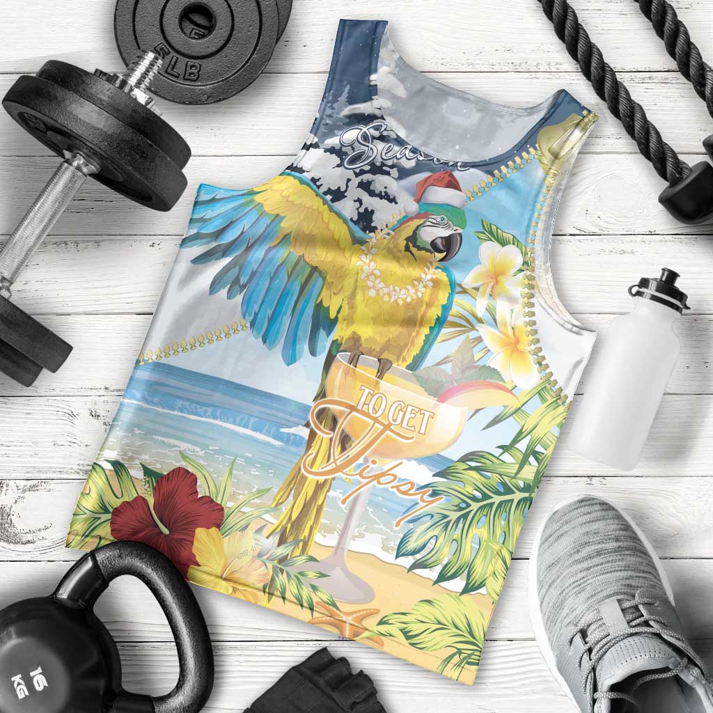 Funny Tropical Christmas Men Tank Top Tis The Season To Get Tipsy
