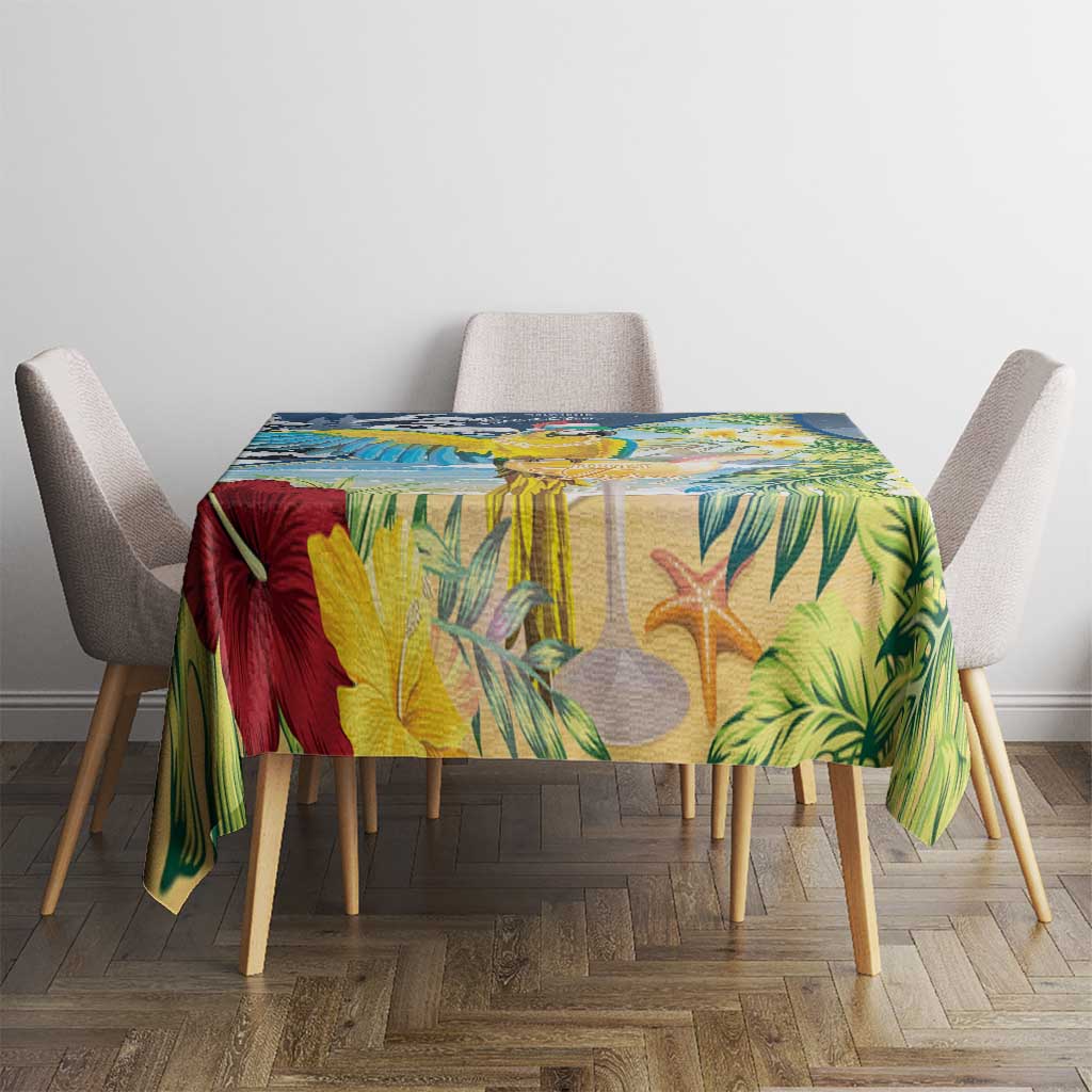 Funny Tropical Christmas Tablecloth Tis The Season To Get Tipsy LT7 - Polynesian Pride