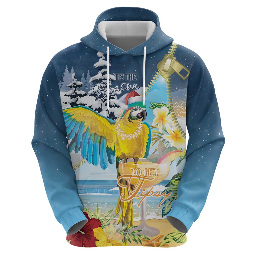 Funny Tropical Christmas Zip Hoodie Tis The Season To Get Tipsy LT7 - Polynesian Pride