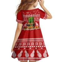 Hawaii Pineapple Christmas Family Matching Off Shoulder Short Dress and Hawaiian Shirt Mele Kalikimaka LT7 - Polynesian Pride
