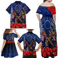 Anzac Family Matching Off Shoulder Maxi Dress and Hawaiian Shirt Australia Aboriginal Mix New Zealand Slouch Hats LT7 - Polynesian Pride