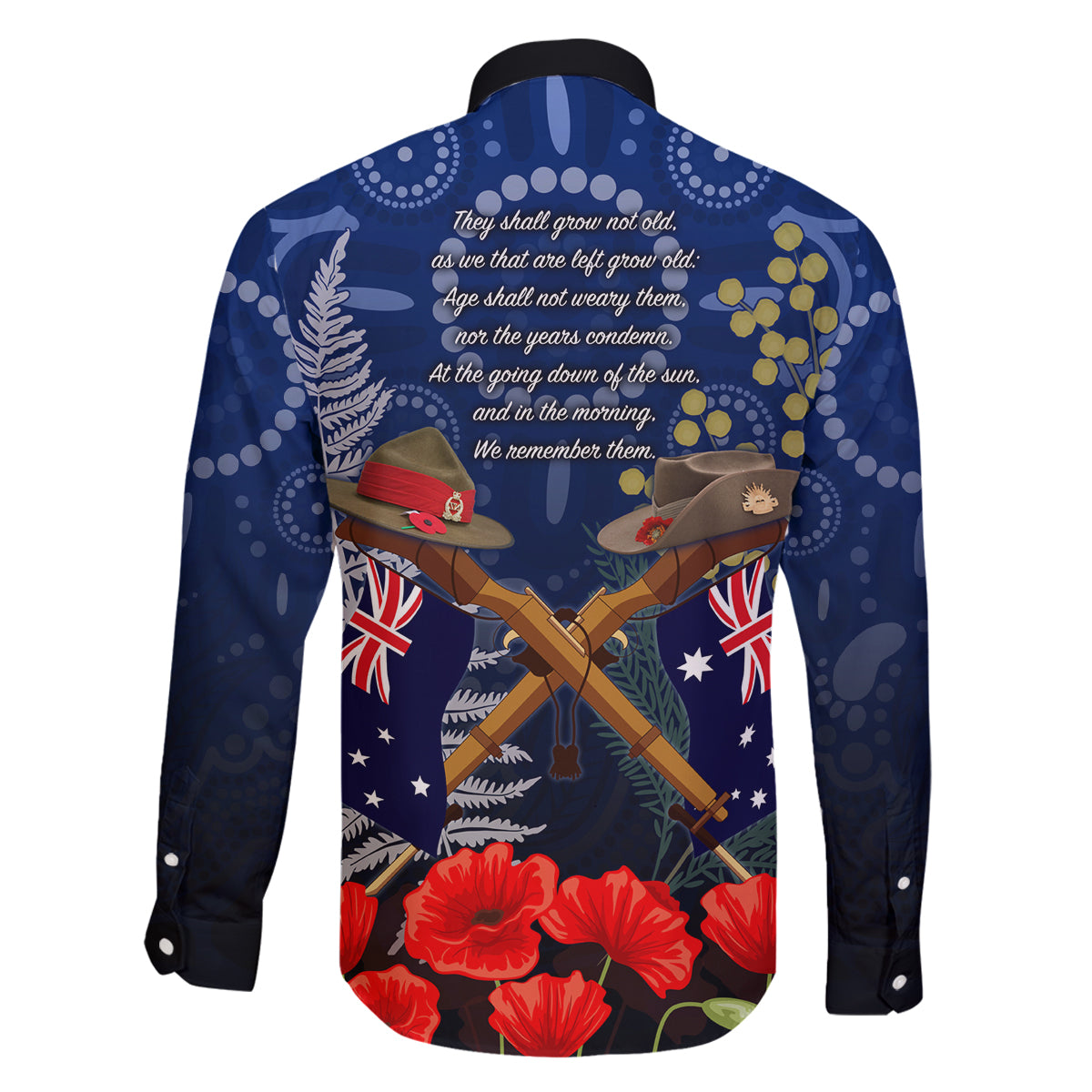 Anzac Family Matching Off Shoulder Maxi Dress and Hawaiian Shirt Australia Aboriginal Mix New Zealand Slouch Hats LT7 - Polynesian Pride