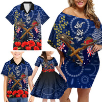 Anzac Family Matching Off Shoulder Short Dress and Hawaiian Shirt Australia Aboriginal Mix New Zealand Slouch Hats LT7 - Polynesian Pride