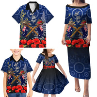 Anzac Family Matching Puletasi and Hawaiian Shirt Australia Aboriginal Mix New Zealand Slouch Hats LT7 - Polynesian Pride