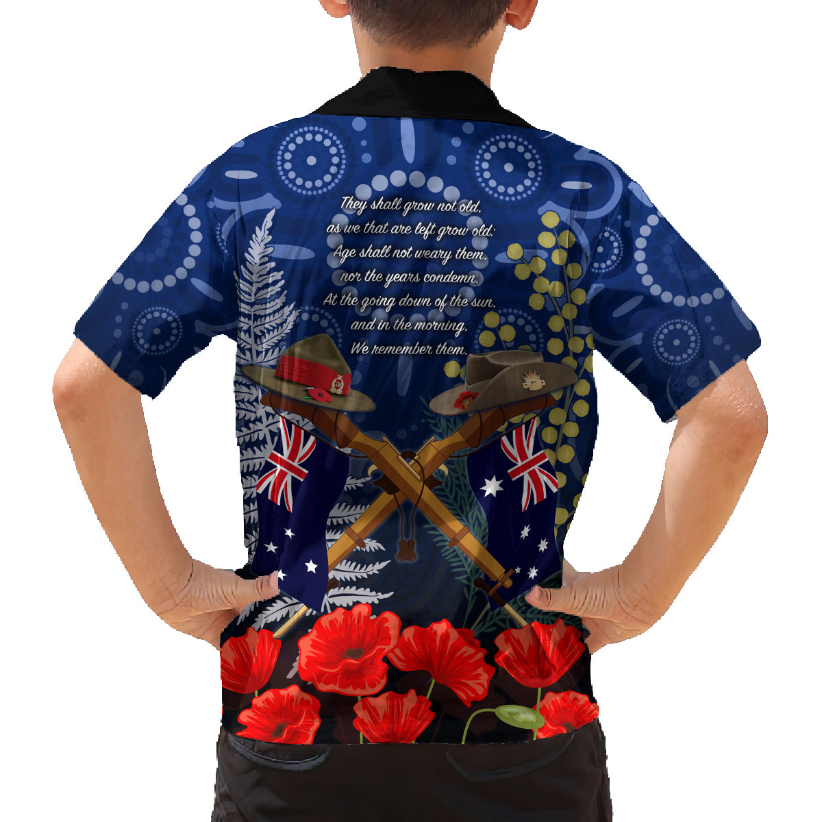 Anzac Family Matching Tank Maxi Dress and Hawaiian Shirt Australia Aboriginal Mix New Zealand Slouch Hats LT7 - Polynesian Pride