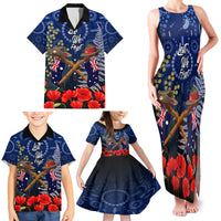 Anzac Family Matching Tank Maxi Dress and Hawaiian Shirt Australia Aboriginal Mix New Zealand Slouch Hats LT7 - Polynesian Pride