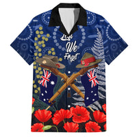 Anzac Hawaiian Shirt Australia Aboriginal Mix New Zealand Slouch Hats LT7 Blue - Polynesian Pride
