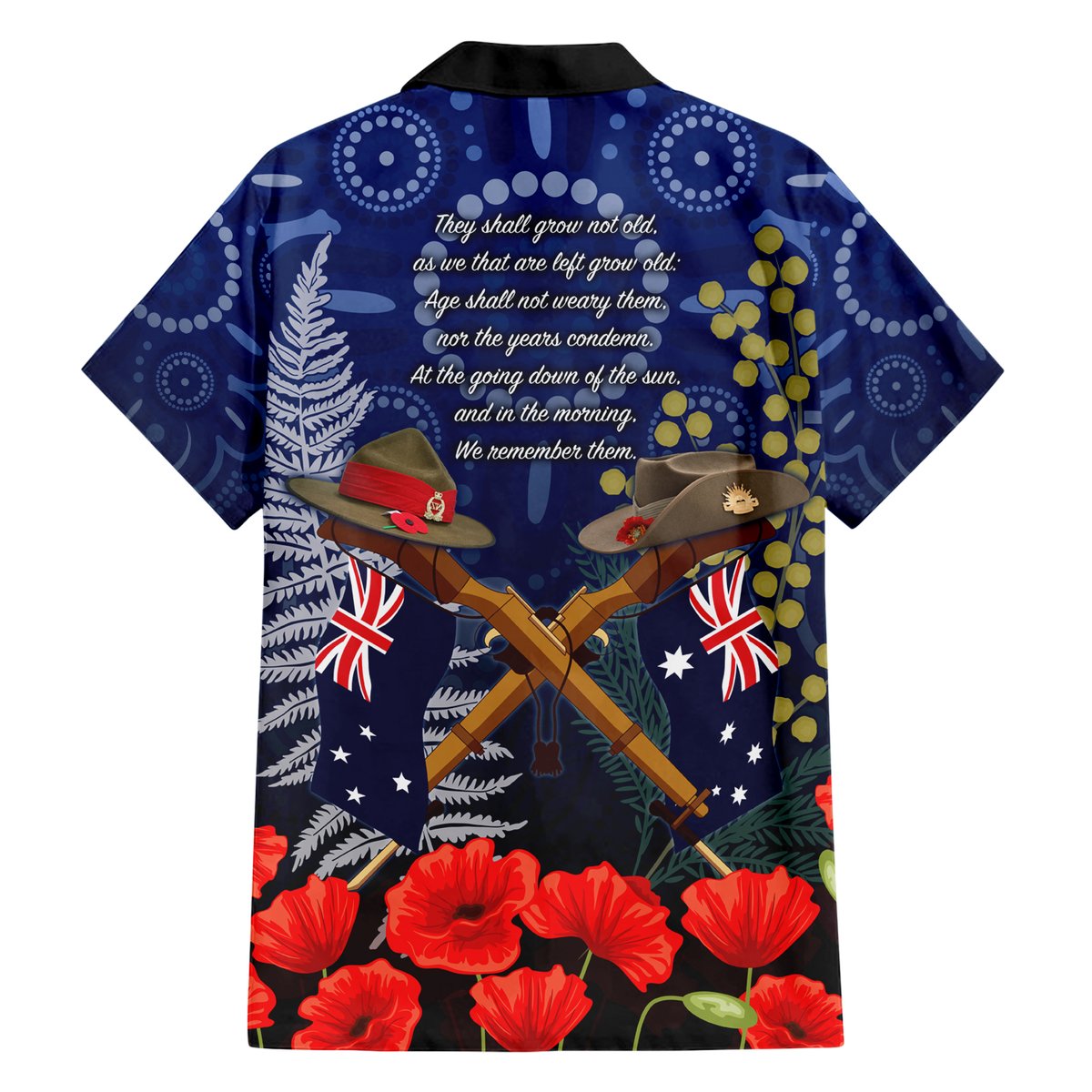 Anzac Hawaiian Shirt Australia Aboriginal Mix New Zealand Slouch Hats LT7 - Polynesian Pride