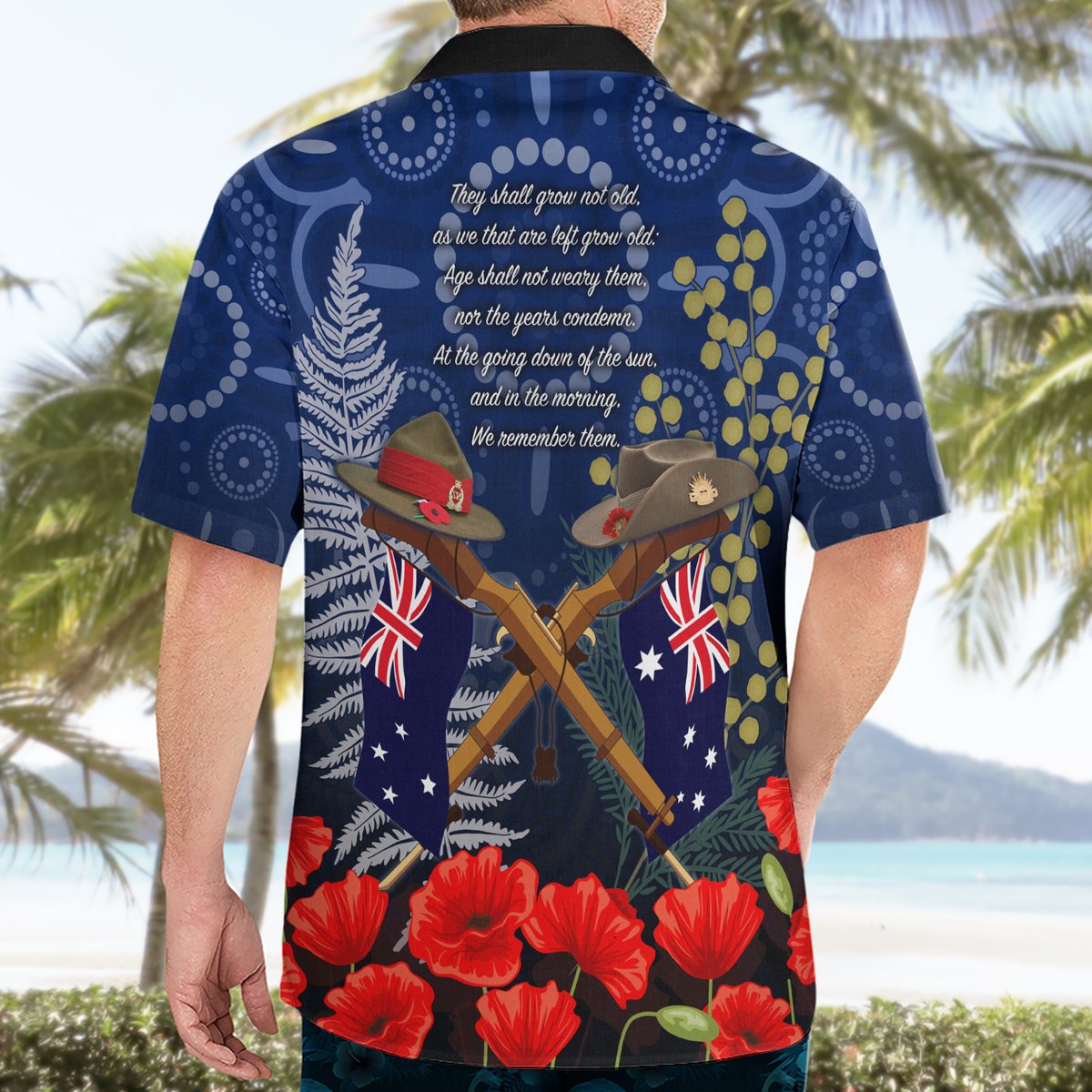 Anzac Hawaiian Shirt Australia Aboriginal Mix New Zealand Slouch Hats LT7 - Polynesian Pride