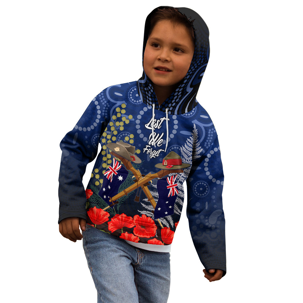 Anzac Kid Hoodie Australia Aboriginal Mix New Zealand Slouch Hats LT7 - Polynesian Pride
