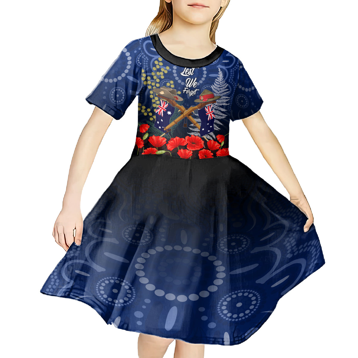 Anzac Kid Short Sleeve Dress Australia Aboriginal Mix New Zealand Slouch Hats LT7 - Polynesian Pride