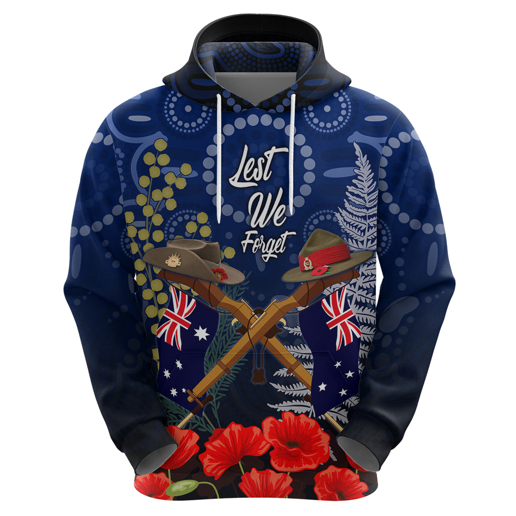 Anzac Zip Hoodie Australia Aboriginal Mix New Zealand Slouch Hats LT7 - Polynesian Pride