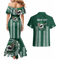 Hawaii Rainbow Warriors Personalized Couples Matching Mermaid Dress and Hawaiian Shirt Kakau Ikaika Laau Pama LT7 - Polynesian Pride