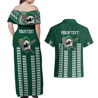 Hawaii Rainbow Warriors Personalized Couples Matching Off Shoulder Maxi Dress and Hawaiian Shirt Kakau Ikaika Laau Pama LT7 - Polynesian Pride