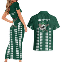 Hawaii Rainbow Warriors Personalized Couples Matching Short Sleeve Bodycon Dress and Hawaiian Shirt Kakau Ikaika Laau Pama LT7 - Polynesian Pride
