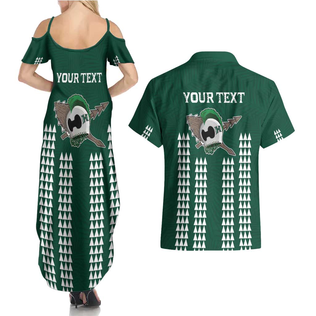 Hawaii Rainbow Warriors Personalized Couples Matching Summer Maxi Dress and Hawaiian Shirt Kakau Ikaika Laau Pama LT7 - Polynesian Pride