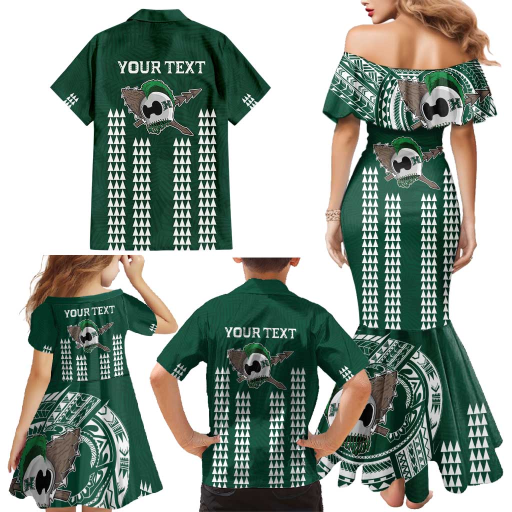 Hawaii Rainbow Warriors Personalized Family Matching Mermaid Dress and Hawaiian Shirt Kakau Ikaika Laau Pama LT7 - Polynesian Pride
