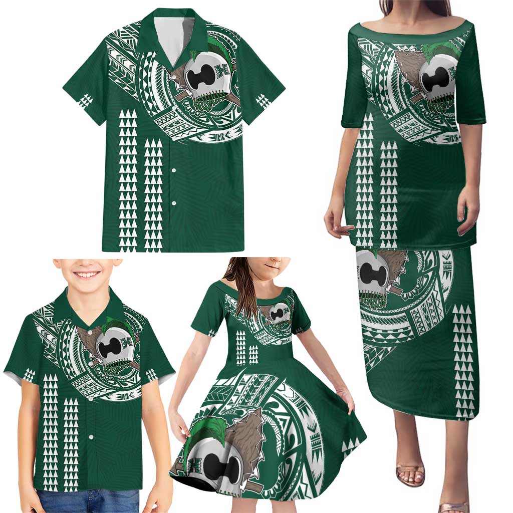 Hawaii Rainbow Warriors Personalized Family Matching Puletasi and Hawaiian Shirt Kakau Ikaika Laau Pama LT7 - Polynesian Pride