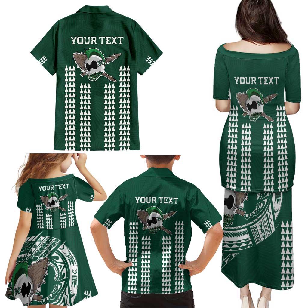 Hawaii Rainbow Warriors Personalized Family Matching Puletasi and Hawaiian Shirt Kakau Ikaika Laau Pama LT7 - Polynesian Pride