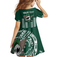 Hawaii Rainbow Warriors Personalized Kid Short Sleeve Dress Kakau Ikaika Laau Pama LT7 - Polynesian Pride