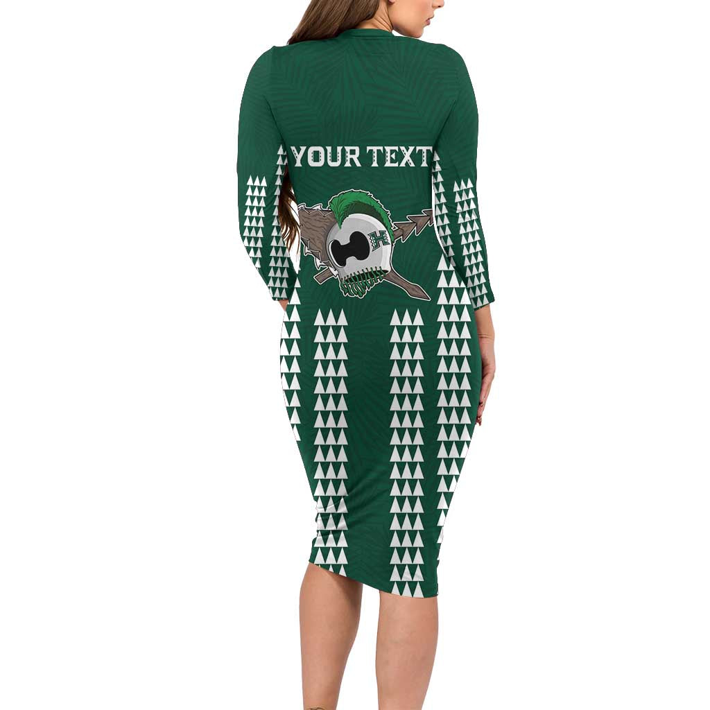 Hawaii Rainbow Warriors Personalized Long Sleeve Bodycon Dress Kakau Ikakai Laau Pama