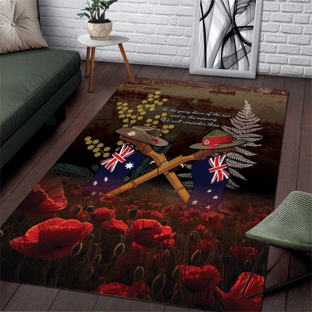 Australia - New Zealand ANZAC Area Rug Gallipoli ANZAC Cove Landing LT7 Black - Polynesian Pride