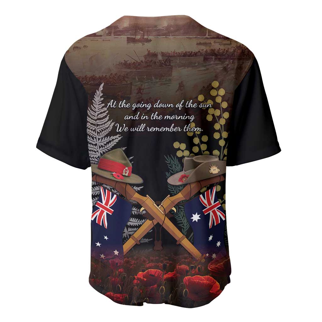 Australia - New Zealand ANZAC Baseball Jersey Gallipoli ANZAC Cove Landing LT7 - Polynesian Pride