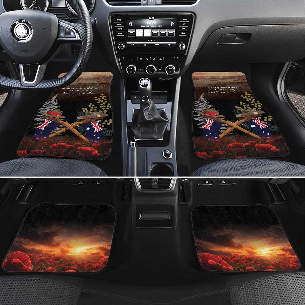 Australia - New Zealand ANZAC Car Mats Gallipoli ANZAC Cove Landing LT7 Set 4pcs Black - Polynesian Pride