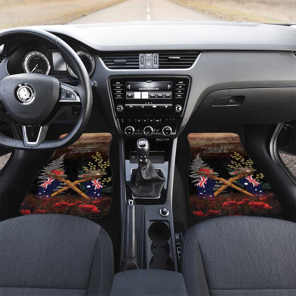 Australia - New Zealand ANZAC Car Mats Gallipoli ANZAC Cove Landing LT7 Set 2pcs - Front Black - Polynesian Pride