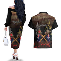 Australia - New Zealand ANZAC Couples Matching Off The Shoulder Long Sleeve Dress and Hawaiian Shirt Gallipoli ANZAC Cove Landing LT7 - Polynesian Pride