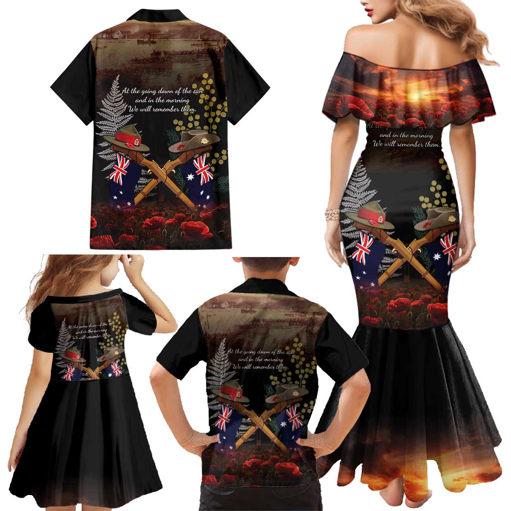 Australia - New Zealand ANZAC Family Matching Mermaid Dress and Hawaiian Shirt Gallipoli ANZAC Cove Landing LT7 - Polynesian Pride