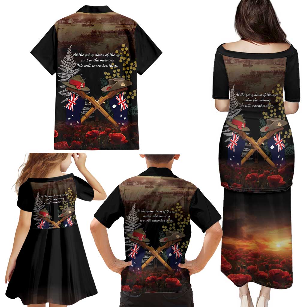 Australia - New Zealand ANZAC Family Matching Puletasi and Hawaiian Shirt Gallipoli ANZAC Cove Landing LT7 - Polynesian Pride