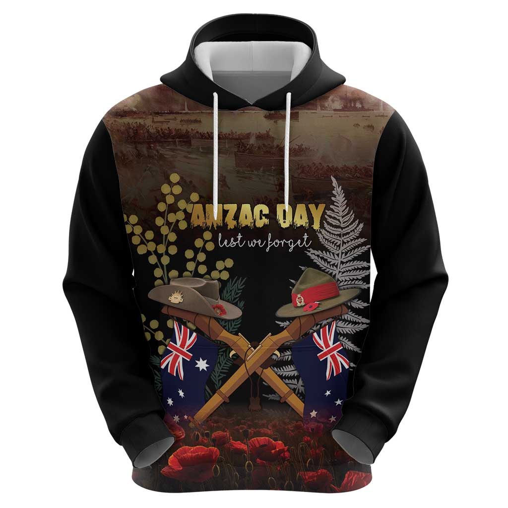 Australia - New Zealand ANZAC Hoodie Gallipoli ANZAC Cove Landing LT7 - Polynesian Pride