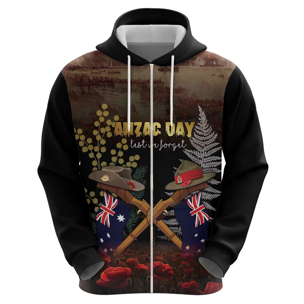 Australia - New Zealand ANZAC Hoodie Gallipoli ANZAC Cove Landing LT7 - Polynesian Pride