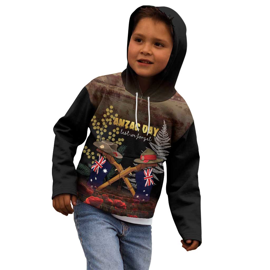 Australia - New Zealand ANZAC Kid Hoodie Gallipoli ANZAC Cove Landing LT7 - Polynesian Pride
