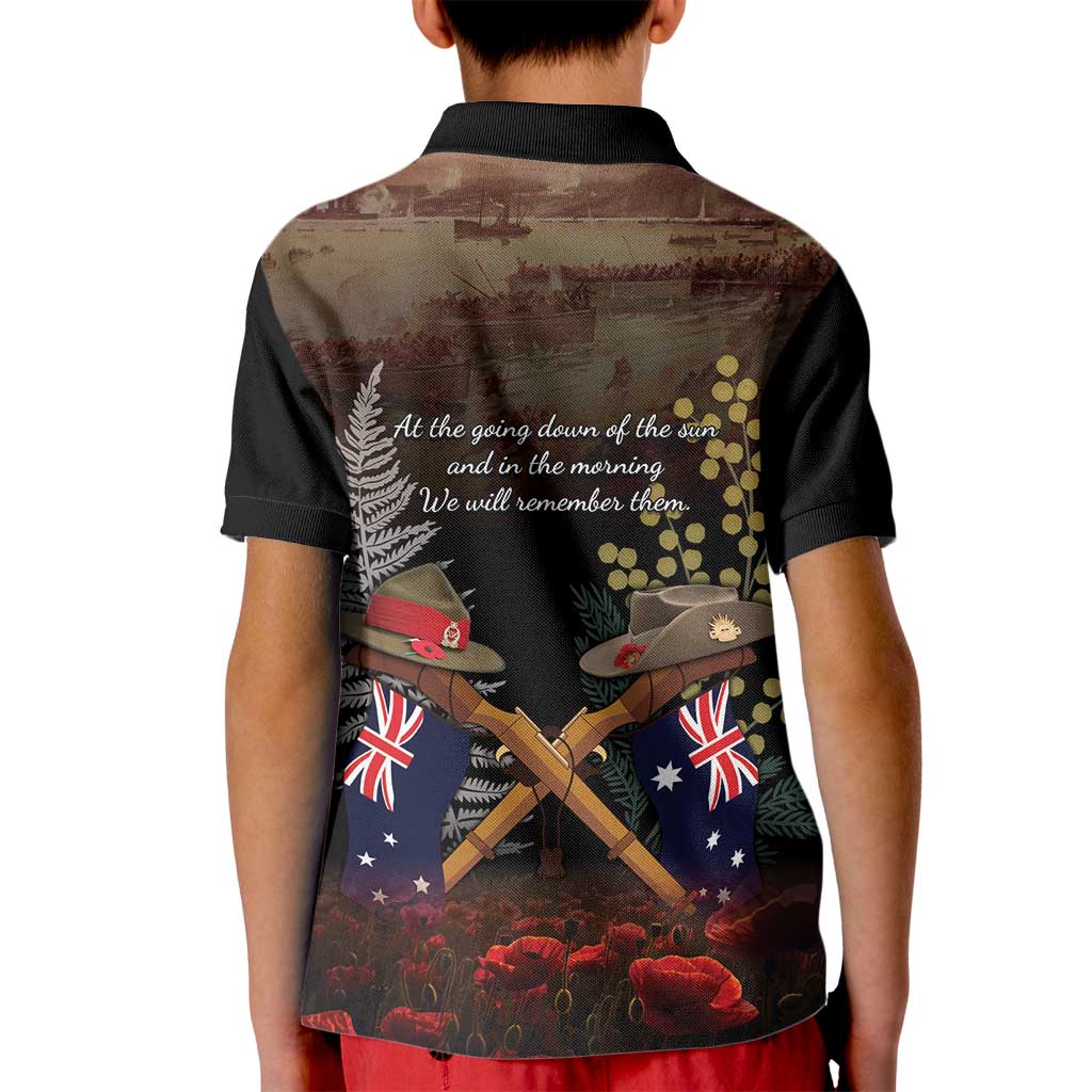Australia - New Zealand ANZAC Kid Polo Shirt Gallipoli ANZAC Cove Landing LT7 - Polynesian Pride