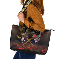 Australia - New Zealand ANZAC Leather Tote Bag Gallipoli ANZAC Cove Landing LT7 Black - Polynesian Pride