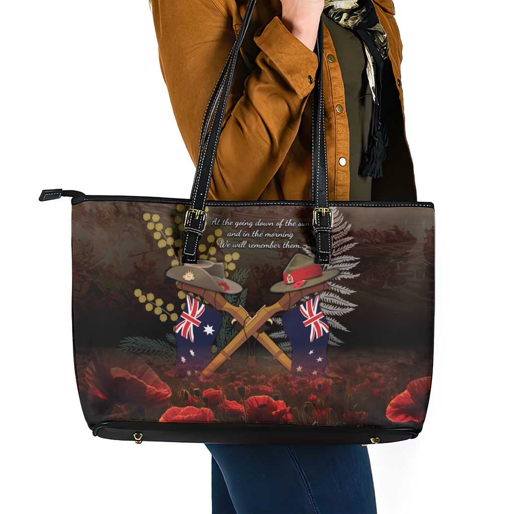 Australia - New Zealand ANZAC Leather Tote Bag Gallipoli ANZAC Cove Landing LT7 - Polynesian Pride