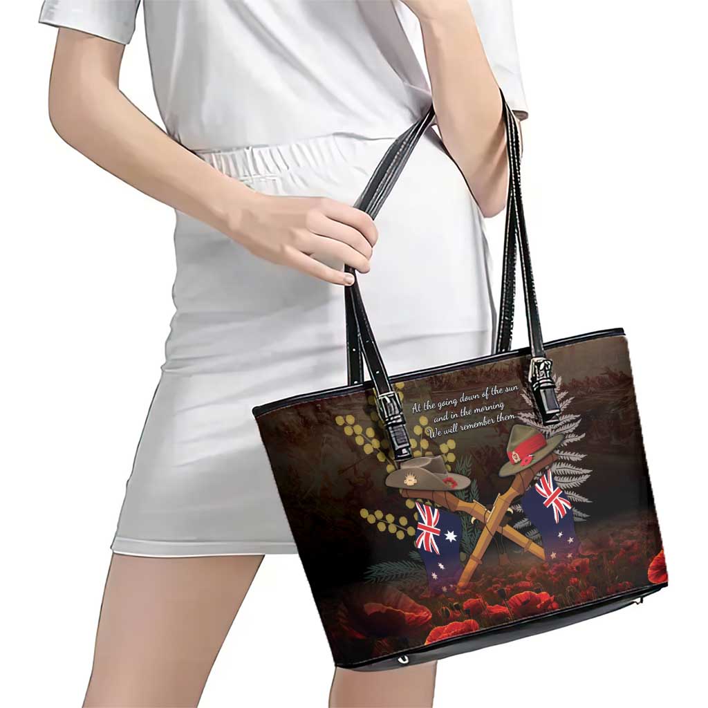 Australia - New Zealand ANZAC Leather Tote Bag Gallipoli ANZAC Cove Landing LT7 - Polynesian Pride