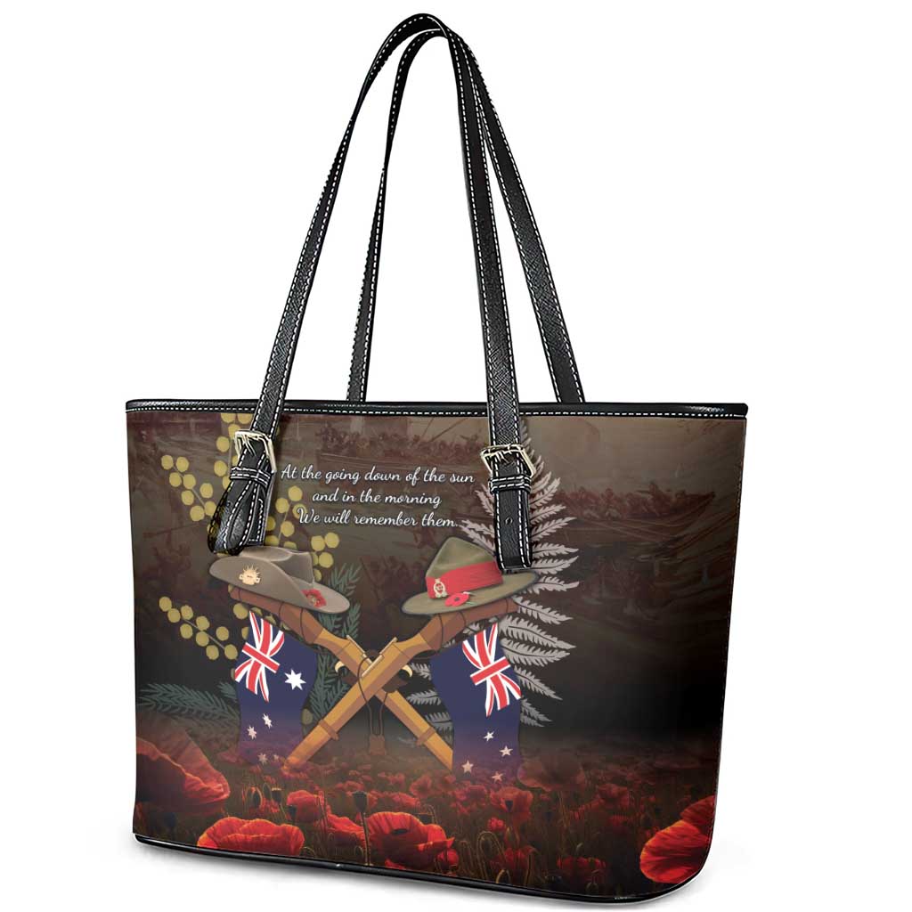 Australia - New Zealand ANZAC Leather Tote Bag Gallipoli ANZAC Cove Landing LT7 - Polynesian Pride