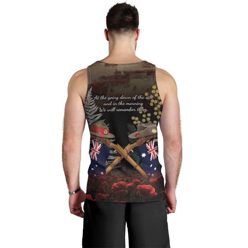 Australia - New Zealand ANZAC Men Tank Top Gallipoli ANZAC Cove Landing LT7 - Polynesian Pride