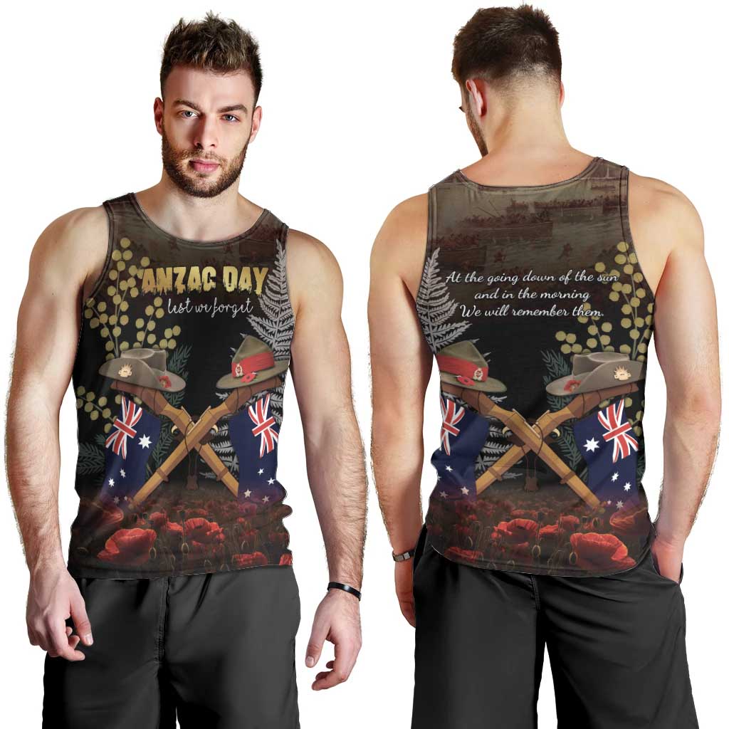 Australia - New Zealand ANZAC Men Tank Top Gallipoli ANZAC Cove Landing LT7 - Polynesian Pride