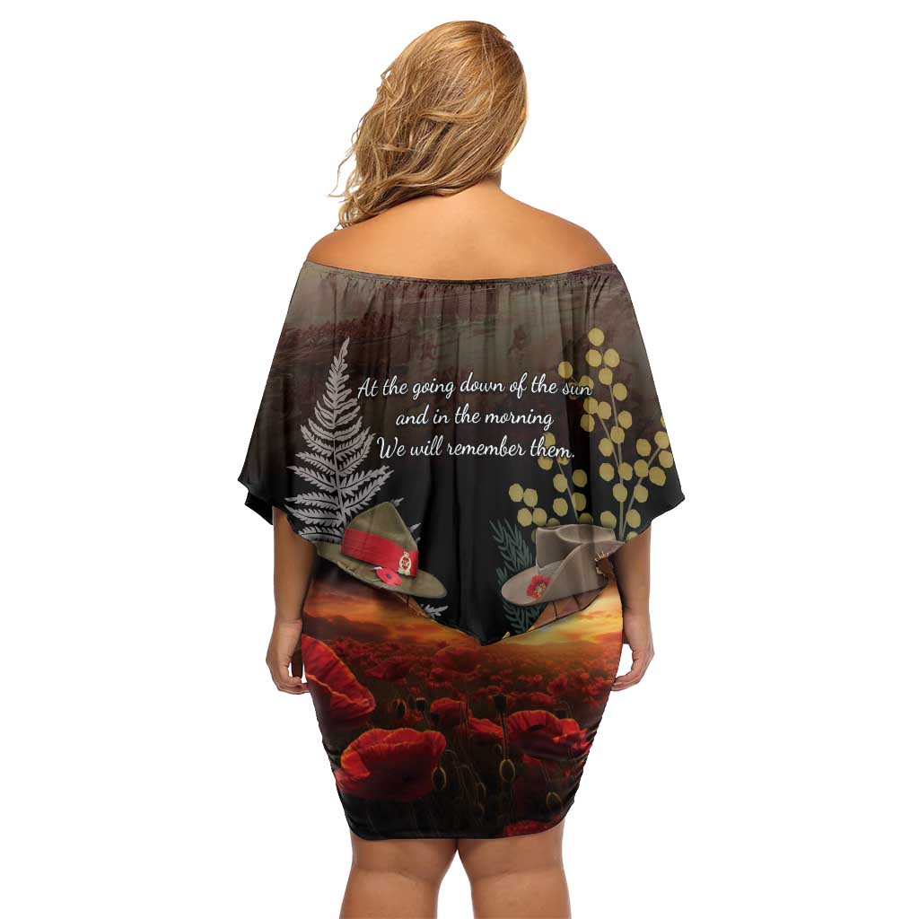Australia - New Zealand ANZAC Off Shoulder Short Dress Gallipoli ANZAC Cove Landing LT7 - Polynesian Pride
