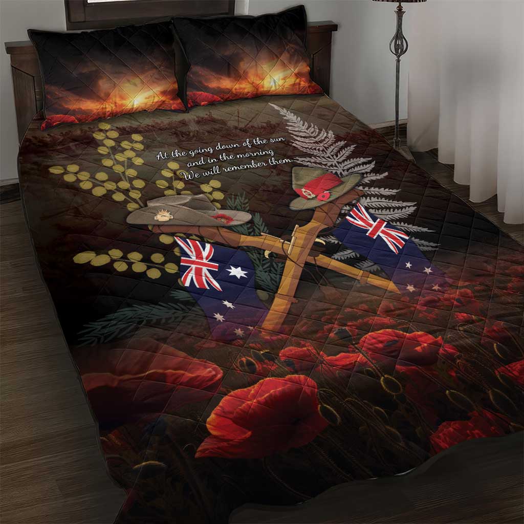 Australia - New Zealand ANZAC Quilt Bed Set Gallipoli ANZAC Cove Landing LT7 Black - Polynesian Pride