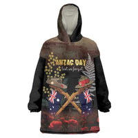 Australia - New Zealand ANZAC Wearable Blanket Hoodie Gallipoli ANZAC Cove Landing LT7 One Size Black - Polynesian Pride