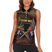 Australia - New Zealand ANZAC Women Sleeveless Polo Shirt Gallipoli ANZAC Cove Landing LT7 - Polynesian Pride